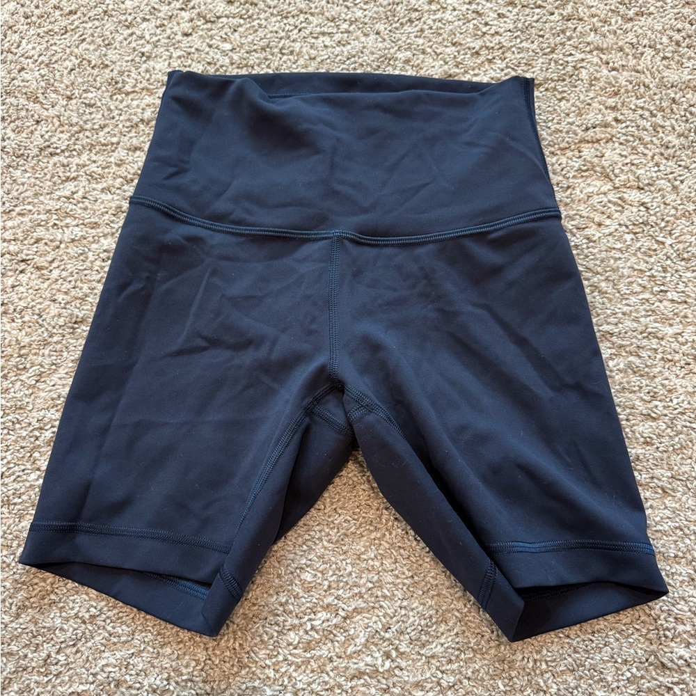 Lululemon 4” Wunder Train navy biker shorts